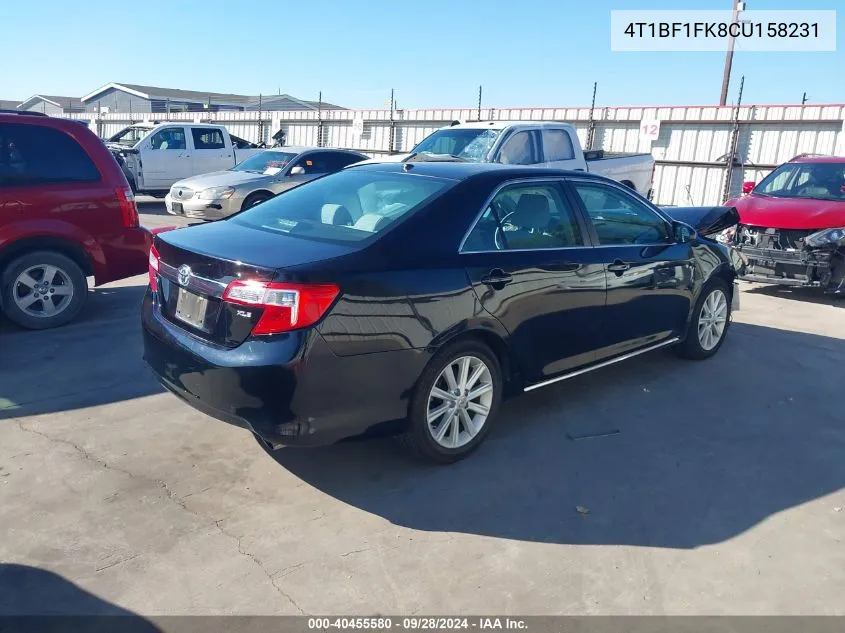 2012 Toyota Camry Se/Le/Xle VIN: 4T1BF1FK8CU158231 Lot: 40455580