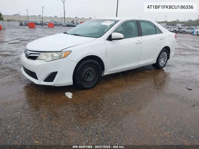 2012 Toyota Camry Le VIN: 4T1BF1FK8CU186336 Lot: 40457468