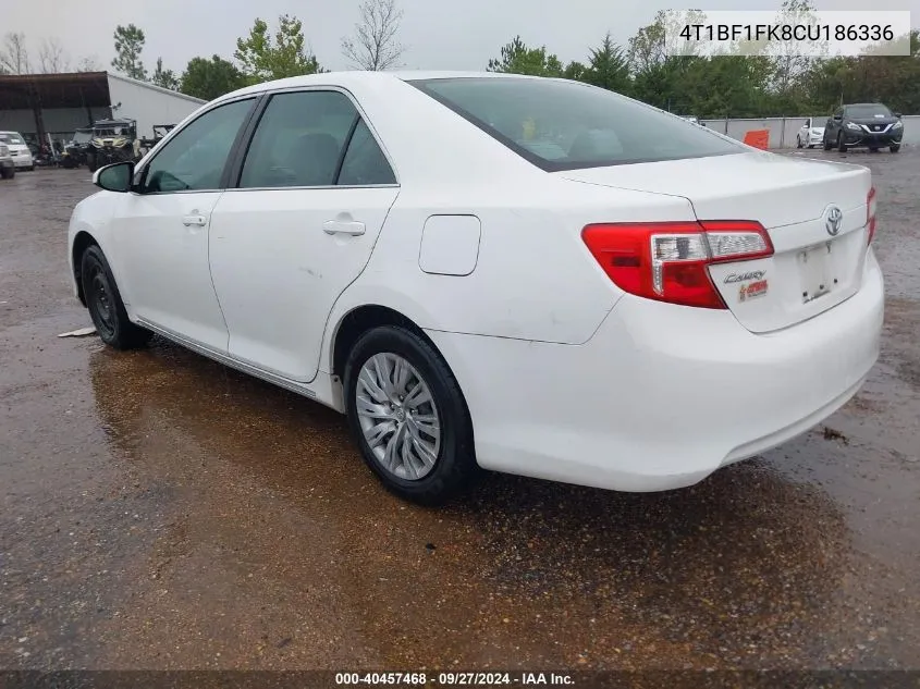 2012 Toyota Camry Le VIN: 4T1BF1FK8CU186336 Lot: 40457468