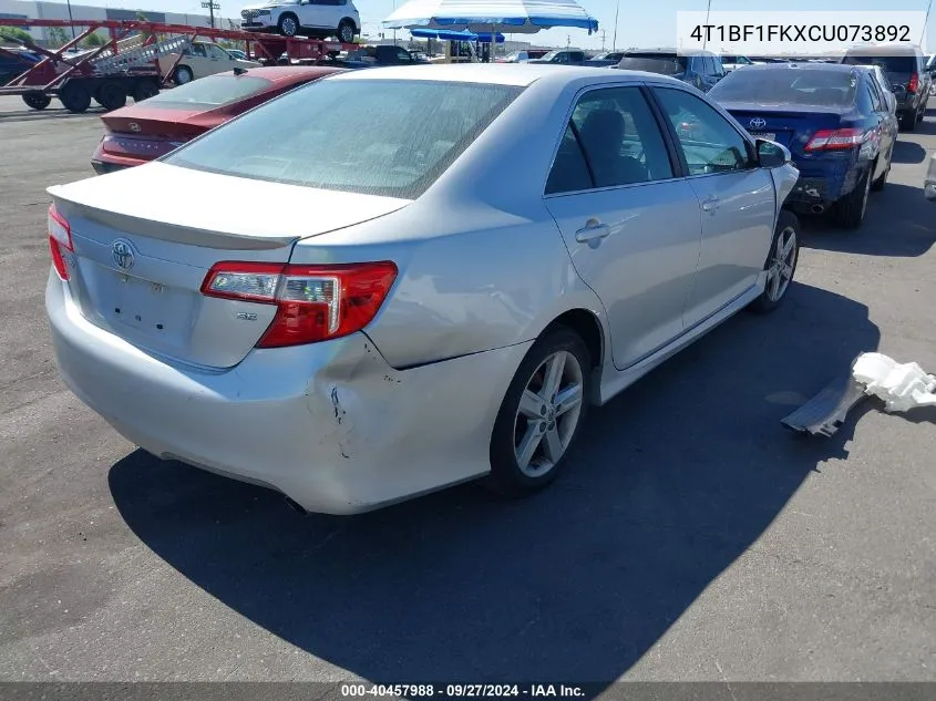 2012 Toyota Camry Se VIN: 4T1BF1FKXCU073892 Lot: 40457988