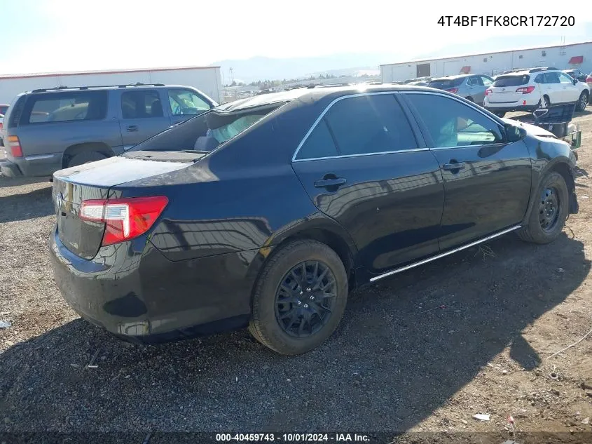 2012 Toyota Camry L/Le/Se/Xle/Se Sport Limited Edition VIN: 4T4BF1FK8CR172720 Lot: 40459743