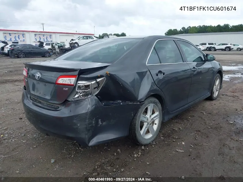 2012 Toyota Camry Se VIN: 4T1BF1FK1CU601674 Lot: 40461993