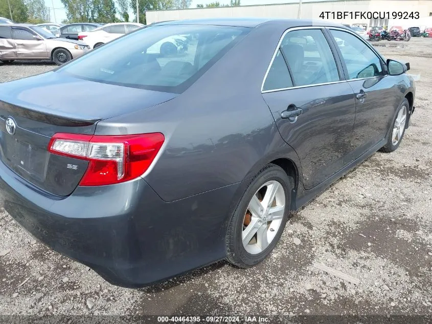 2012 Toyota Camry Se VIN: 4T1BF1FK0CU199243 Lot: 40464395