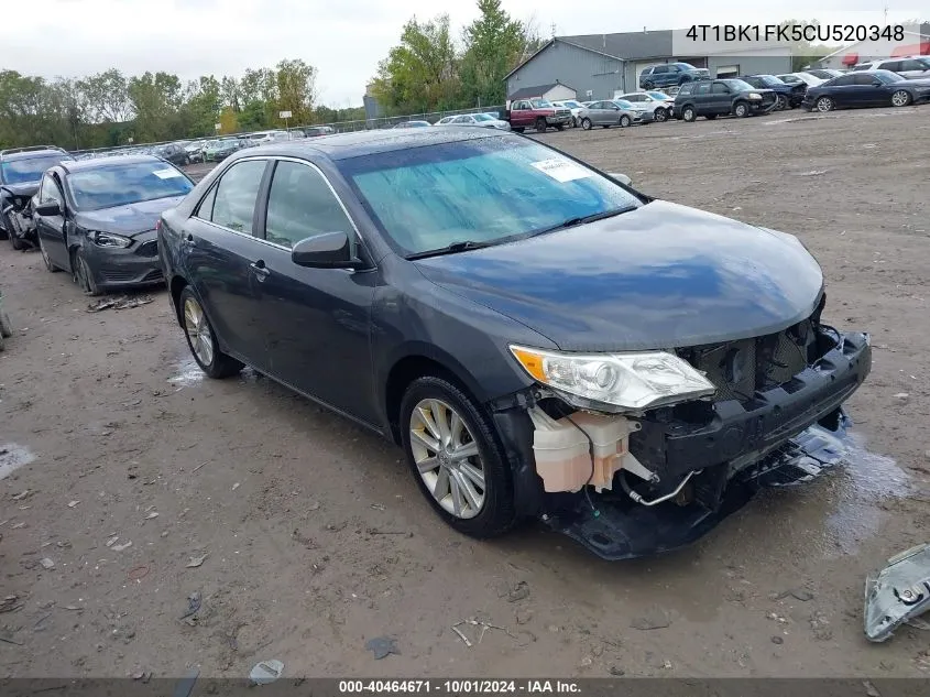 4T1BK1FK5CU520348 2012 Toyota Camry Xle V6