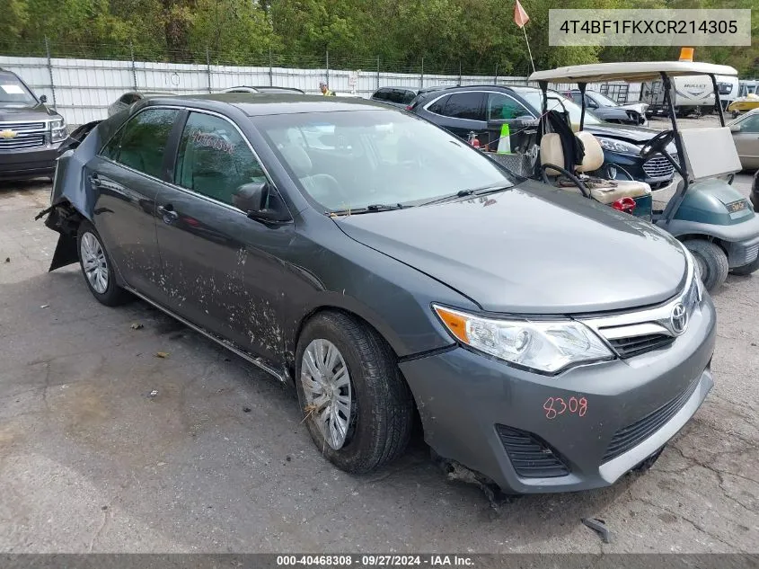 2012 Toyota Camry Le VIN: 4T4BF1FKXCR214305 Lot: 40468308