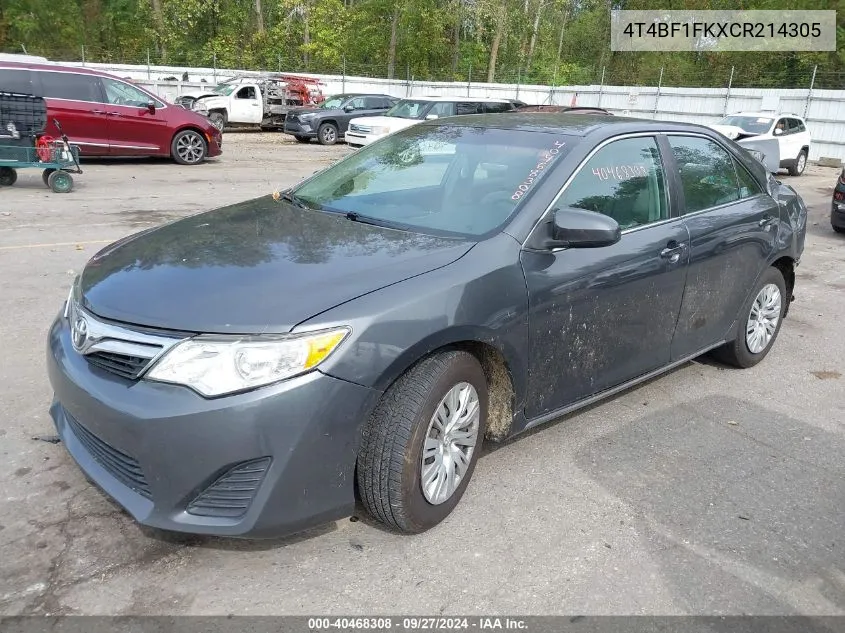 4T4BF1FKXCR214305 2012 Toyota Camry Le