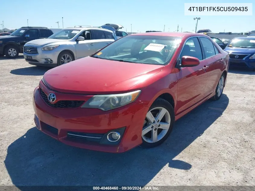 2012 Toyota Camry Se VIN: 4T1BF1FK5CU509435 Lot: 40468460