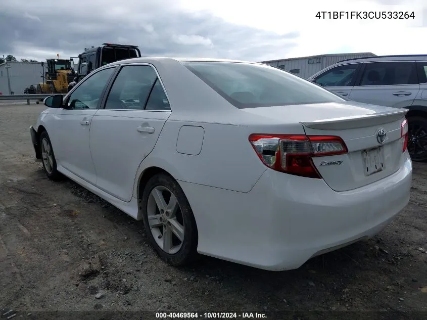 2012 Toyota Camry Se VIN: 4T1BF1FK3CU533264 Lot: 40469564