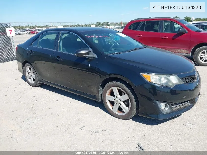 2012 Toyota Camry Se VIN: 4T1BF1FK1CU134370 Lot: 40470659