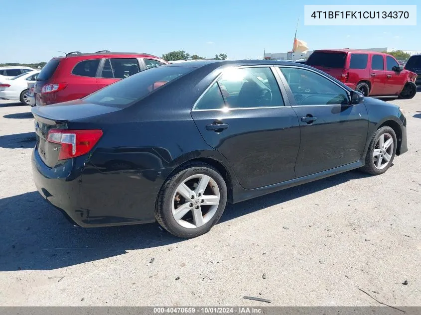 2012 Toyota Camry Se VIN: 4T1BF1FK1CU134370 Lot: 40470659