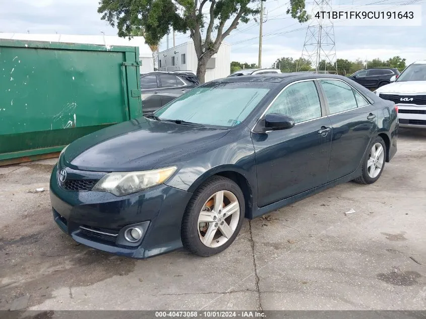 4T1BF1FK9CU191643 2012 Toyota Camry Se