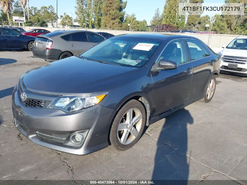 2012 Toyota Camry Se/Le/Xle VIN: 4T1BF1FK3CU172179 Lot: 40473564