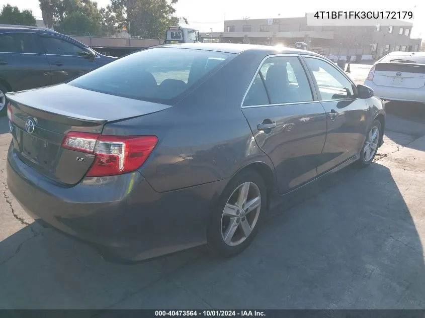 2012 Toyota Camry Se/Le/Xle VIN: 4T1BF1FK3CU172179 Lot: 40473564