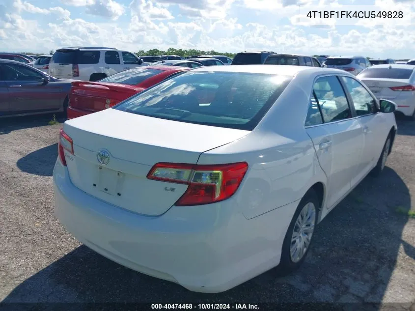 4T1BF1FK4CU549828 2012 Toyota Camry Se/Le/Xle