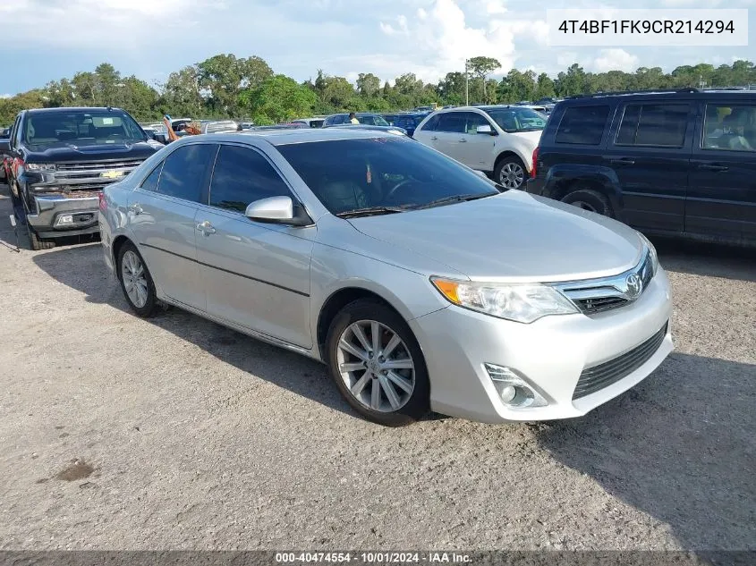 2012 Toyota Camry Xle VIN: 4T4BF1FK9CR214294 Lot: 40474554