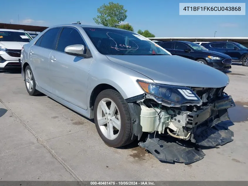 2012 Toyota Camry Se VIN: 4T1BF1FK6CU043868 Lot: 40481475