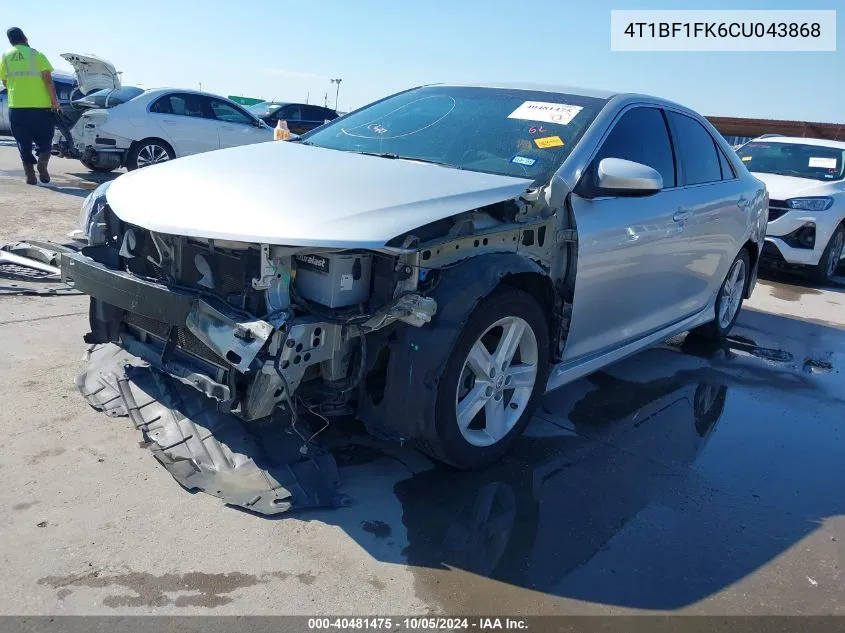 2012 Toyota Camry Se VIN: 4T1BF1FK6CU043868 Lot: 40481475