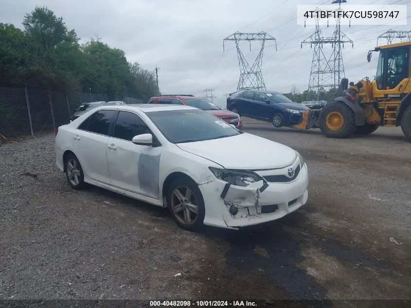 4T1BF1FK7CU598747 2012 Toyota Camry Se