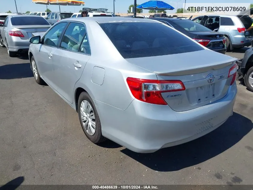 4T1BF1FK3CU078609 2012 Toyota Camry Le