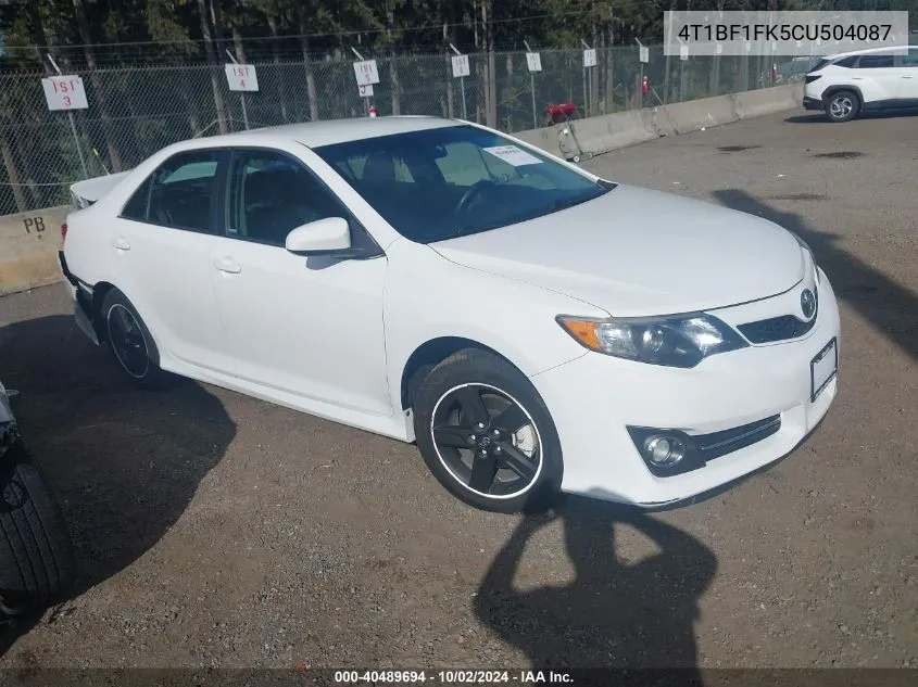 4T1BF1FK5CU504087 2012 Toyota Camry Se