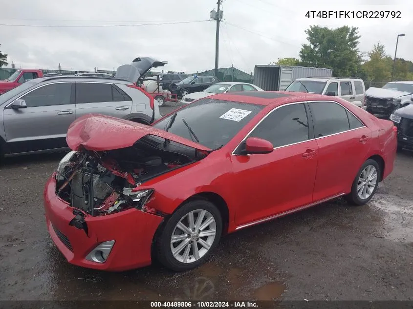 4T4BF1FK1CR229792 2012 Toyota Camry Xle