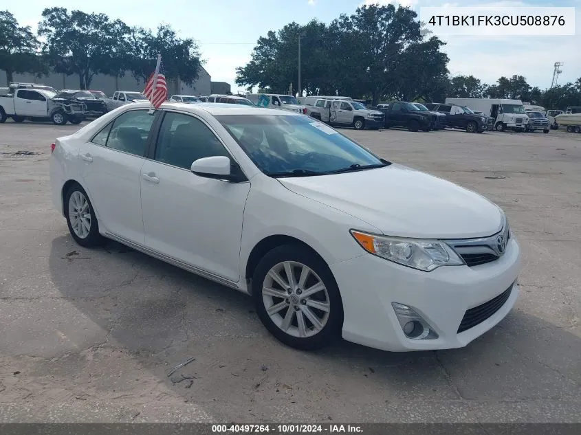 2012 Toyota Camry Xle V6 VIN: 4T1BK1FK3CU508876 Lot: 40497264