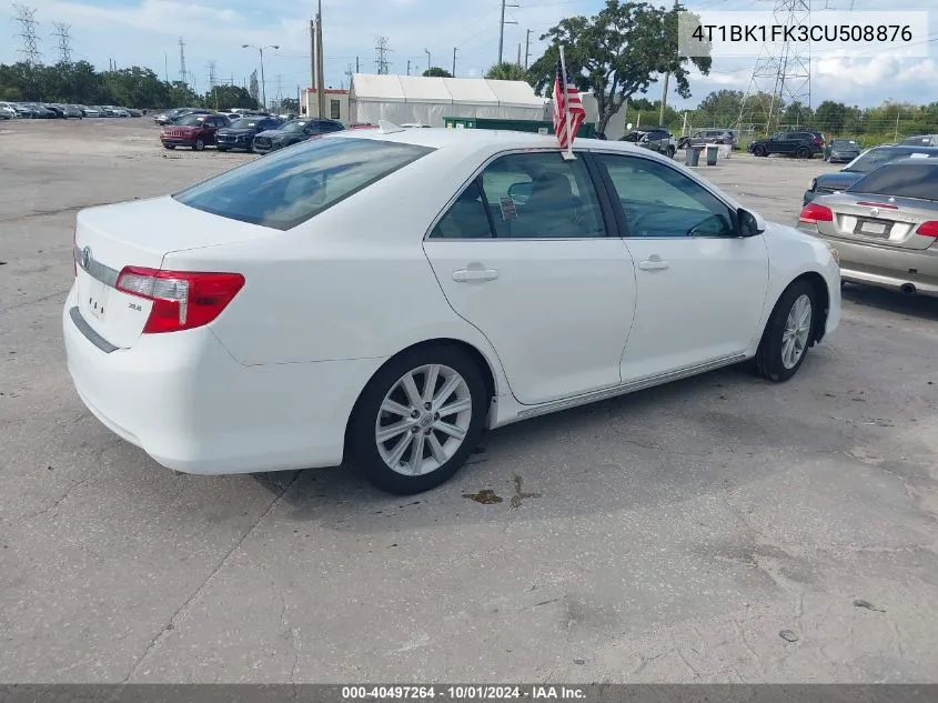 2012 Toyota Camry Xle V6 VIN: 4T1BK1FK3CU508876 Lot: 40497264