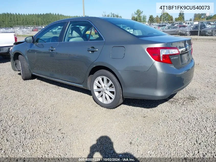 2012 Toyota Camry Xle VIN: 4T1BF1FK9CU540073 Lot: 40501229