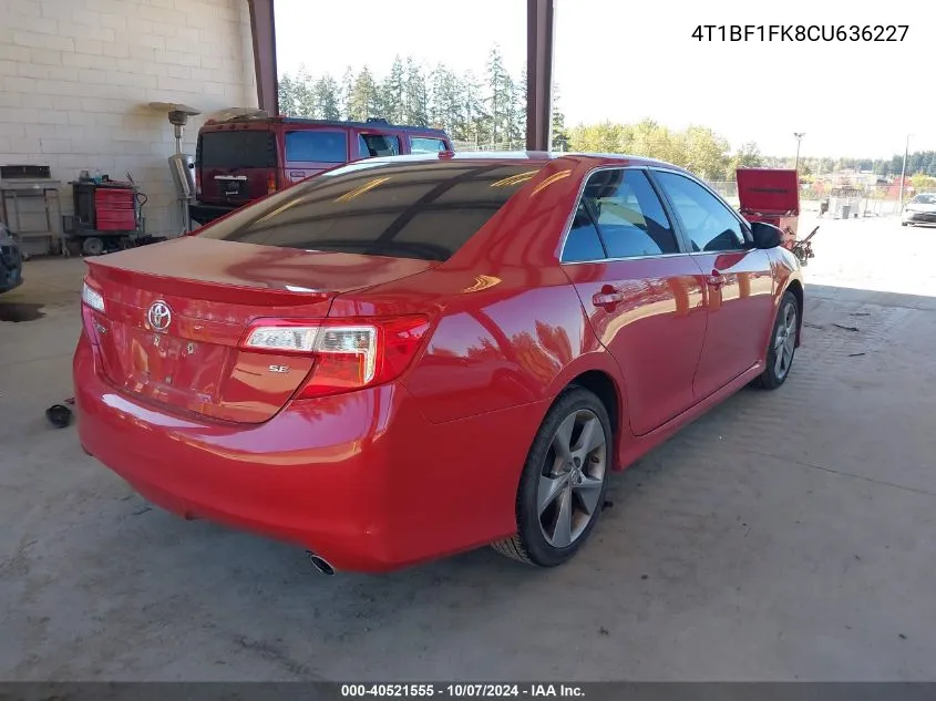 2012 Toyota Camry Se Limited Edition VIN: 4T1BF1FK8CU636227 Lot: 40521555