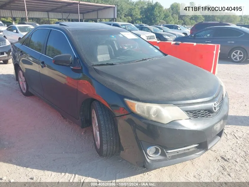 2012 Toyota Camry Se/Le/Xle VIN: 4T1BF1FK0CU040495 Lot: 40528856