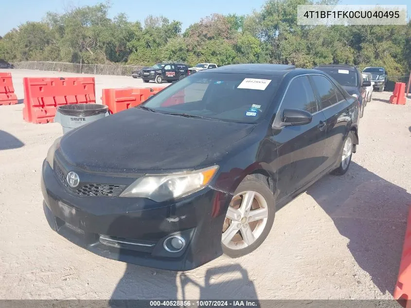 2012 Toyota Camry Se/Le/Xle VIN: 4T1BF1FK0CU040495 Lot: 40528856