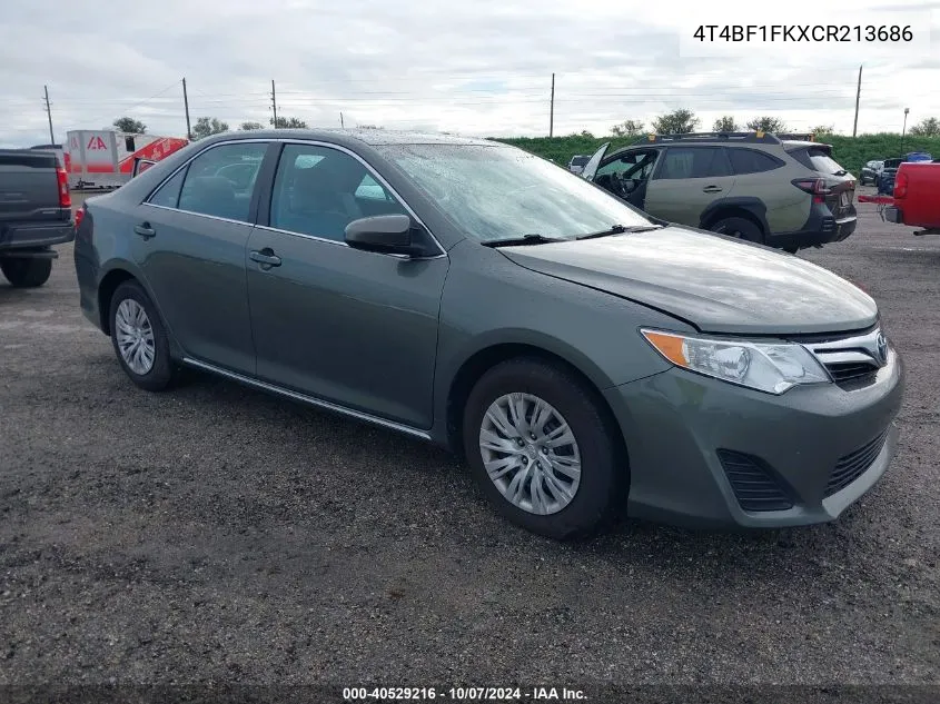 2012 Toyota Camry Le VIN: 4T4BF1FKXCR213686 Lot: 40529216