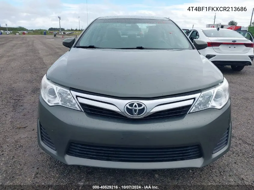 2012 Toyota Camry Le VIN: 4T4BF1FKXCR213686 Lot: 40529216