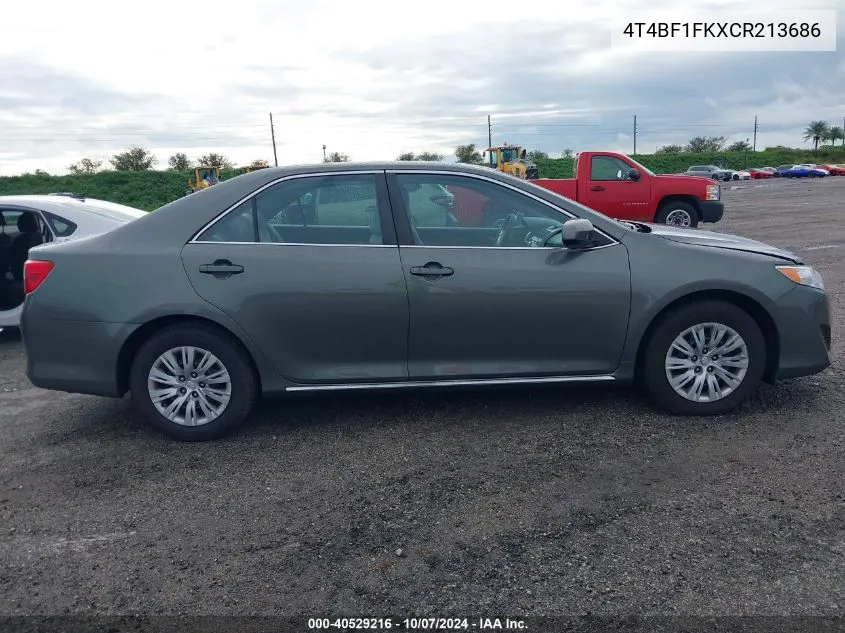 2012 Toyota Camry Le VIN: 4T4BF1FKXCR213686 Lot: 40529216