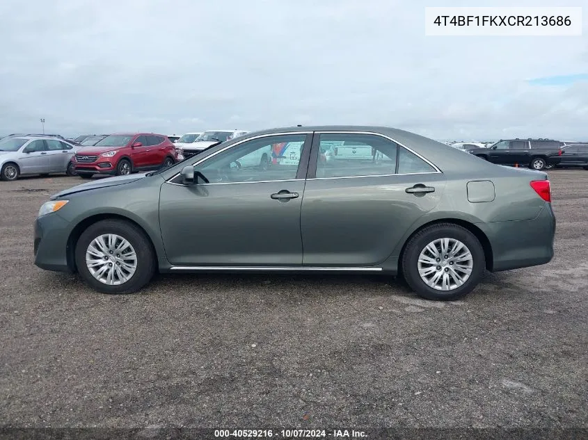 2012 Toyota Camry Le VIN: 4T4BF1FKXCR213686 Lot: 40529216