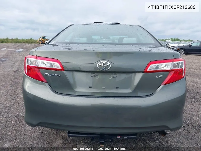 2012 Toyota Camry Le VIN: 4T4BF1FKXCR213686 Lot: 40529216