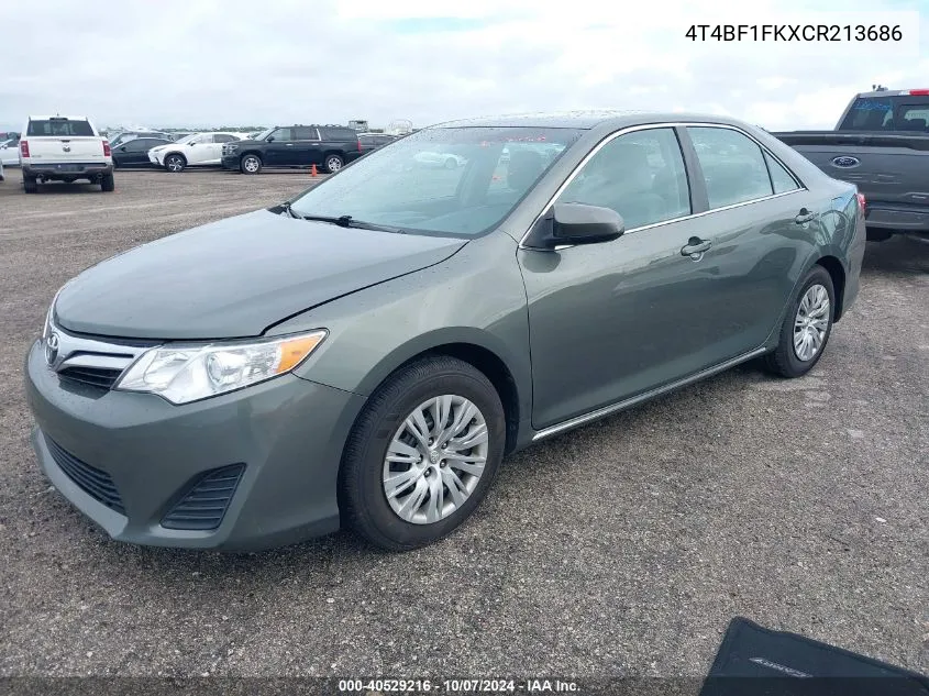 2012 Toyota Camry Le VIN: 4T4BF1FKXCR213686 Lot: 40529216