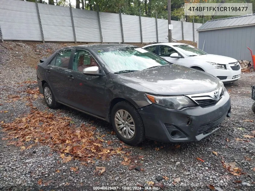 2012 Toyota Camry Se/Le/Xle VIN: 4T4BF1FK1CR198477 Lot: 40529497