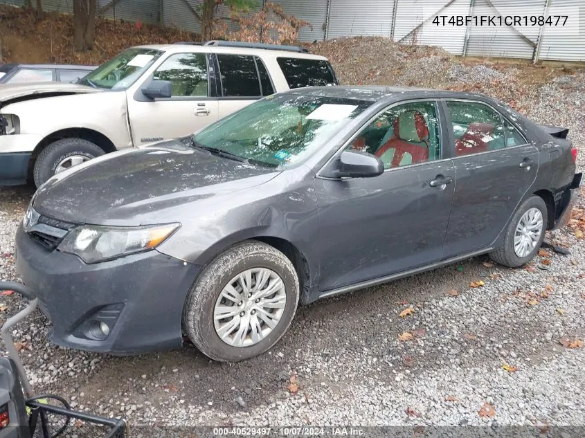 2012 Toyota Camry Se/Le/Xle VIN: 4T4BF1FK1CR198477 Lot: 40529497