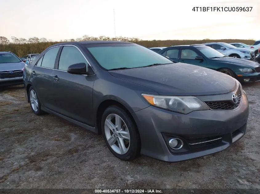 2012 Toyota Camry Se VIN: 4T1BF1FK1CU059637 Lot: 40534757