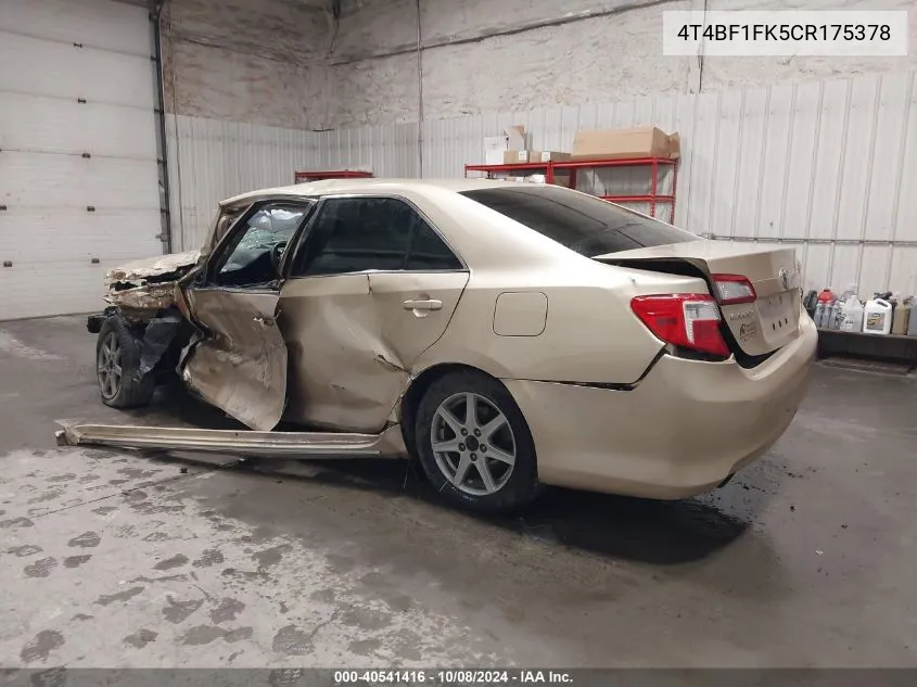 4T4BF1FK5CR175378 2012 Toyota Camry Le