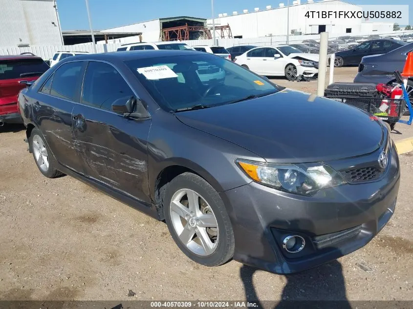 2012 Toyota Camry Se VIN: 4T1BF1FKXCU505882 Lot: 40570309