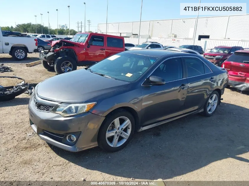 2012 Toyota Camry Se VIN: 4T1BF1FKXCU505882 Lot: 40570309