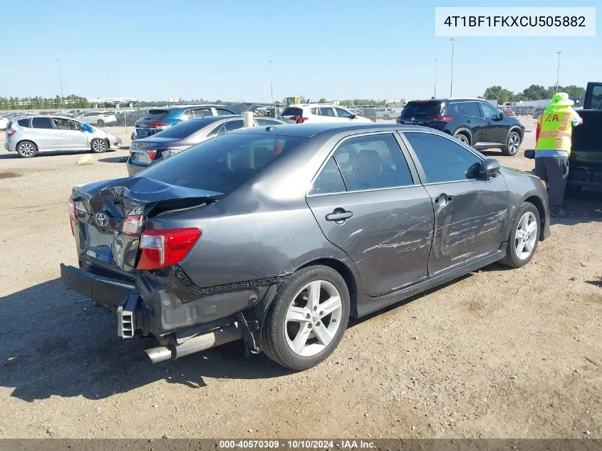 2012 Toyota Camry Se VIN: 4T1BF1FKXCU505882 Lot: 40570309