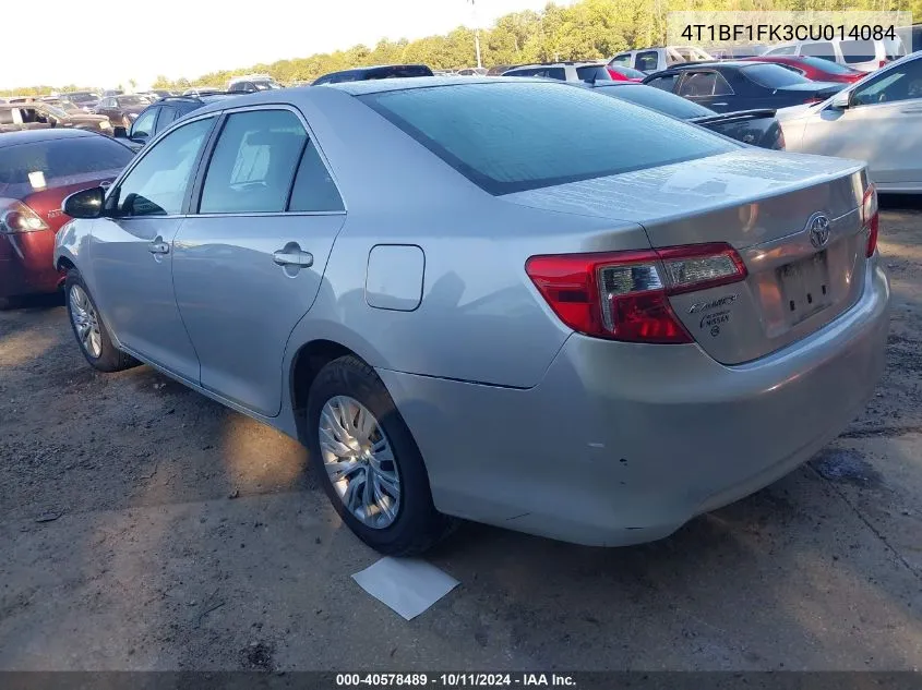 2012 Toyota Camry Le VIN: 4T1BF1FK3CU014084 Lot: 40578489