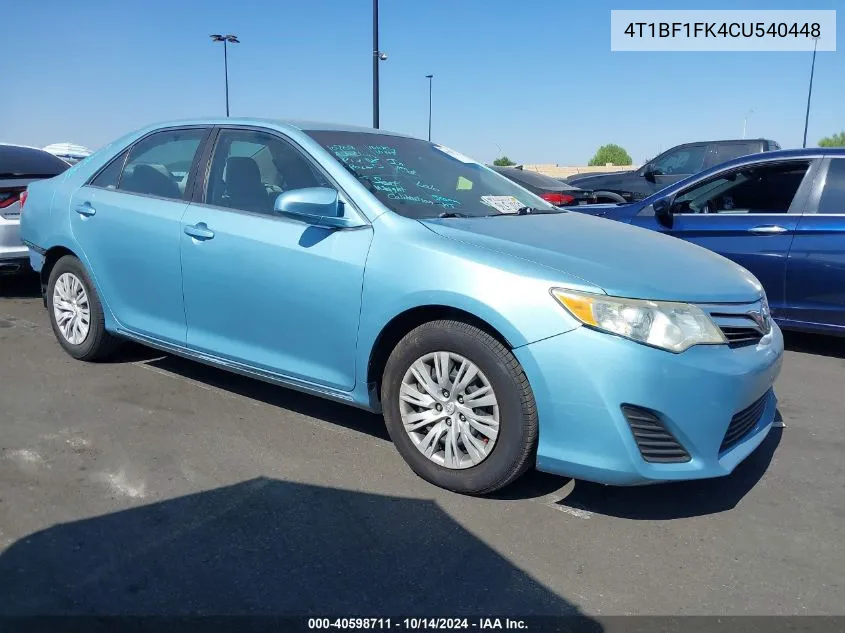 4T1BF1FK4CU540448 2012 Toyota Camry Le