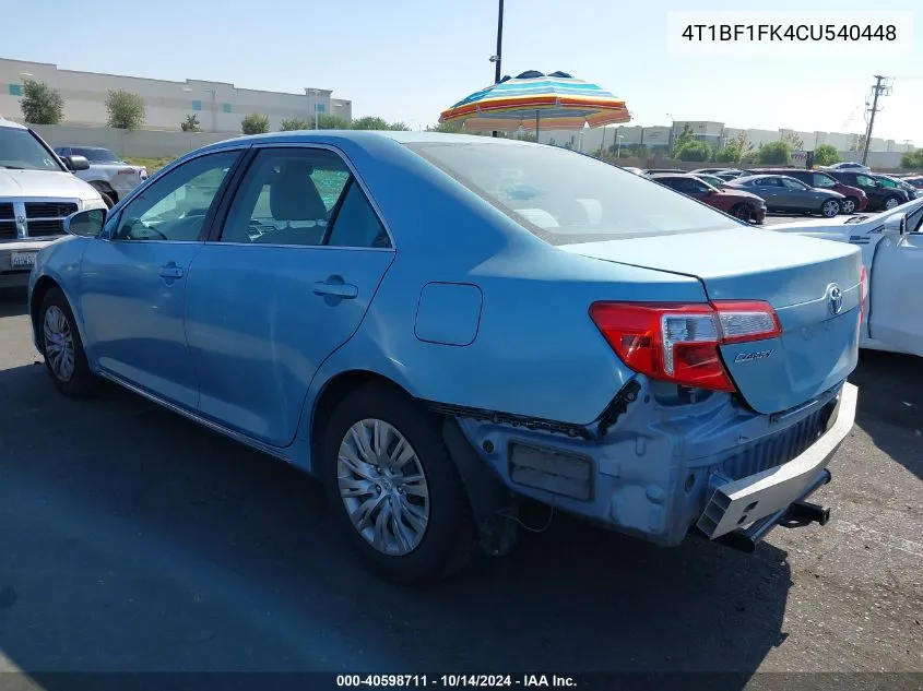 4T1BF1FK4CU540448 2012 Toyota Camry Le