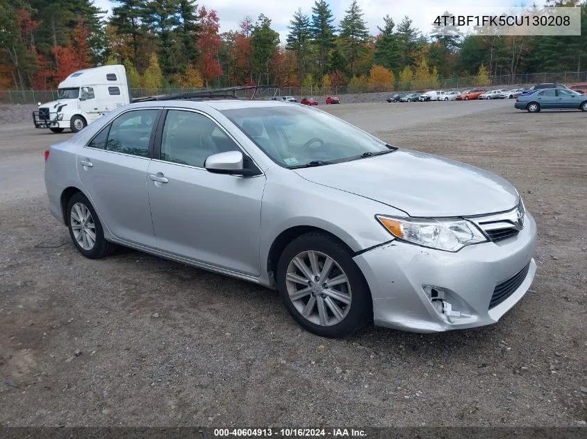 2012 Toyota Camry Xle VIN: 4T1BF1FK5CU130208 Lot: 40604913