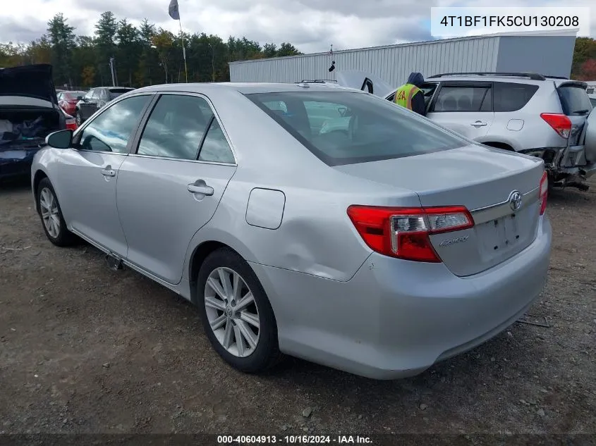 2012 Toyota Camry Xle VIN: 4T1BF1FK5CU130208 Lot: 40604913