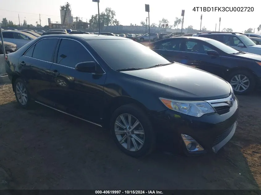 2012 Toyota Camry Hybrid Xle VIN: 4T1BD1FK3CU002720 Lot: 40619997